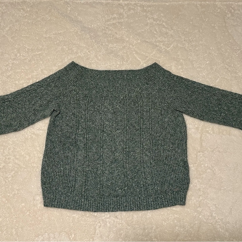 Off-The-Shoulder Cable Knit Sweater